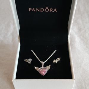 Pandora Necklace and Earring Set